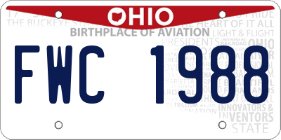 OH license plate FWC1988
