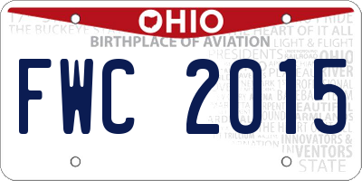 OH license plate FWC2015