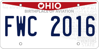 OH license plate FWC2016