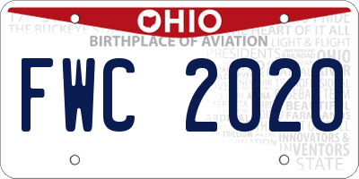 OH license plate FWC2020