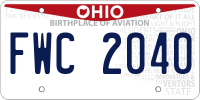 OH license plate FWC2040