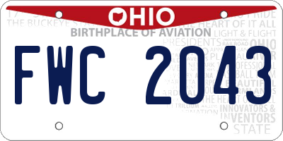 OH license plate FWC2043