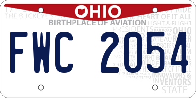 OH license plate FWC2054