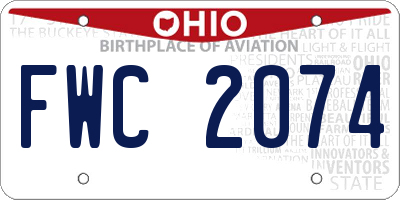 OH license plate FWC2074