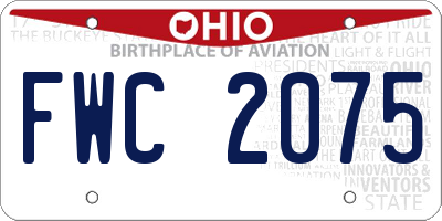 OH license plate FWC2075