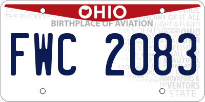 OH license plate FWC2083