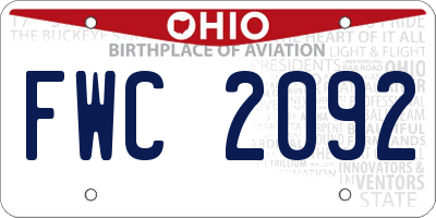 OH license plate FWC2092