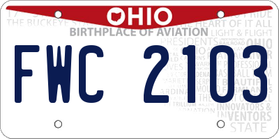 OH license plate FWC2103