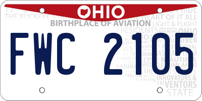 OH license plate FWC2105