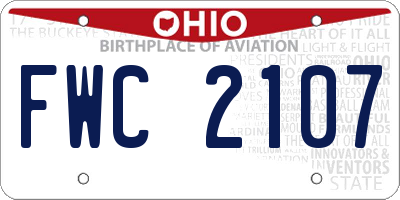 OH license plate FWC2107