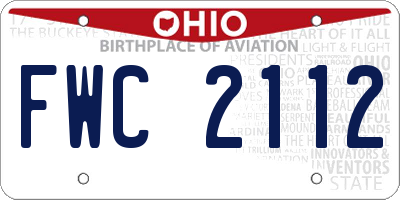 OH license plate FWC2112