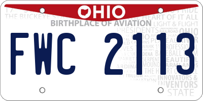 OH license plate FWC2113