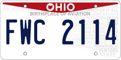 OH license plate FWC2114