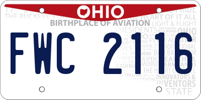 OH license plate FWC2116