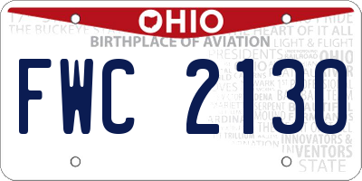OH license plate FWC2130