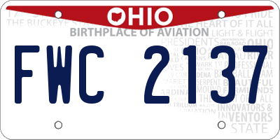 OH license plate FWC2137