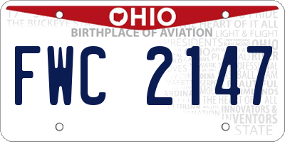 OH license plate FWC2147