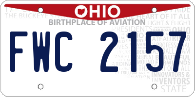 OH license plate FWC2157