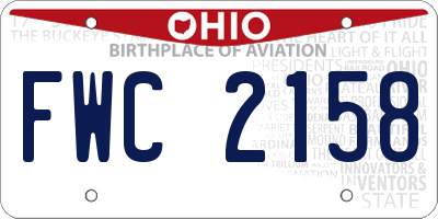 OH license plate FWC2158