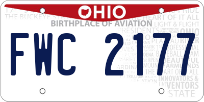 OH license plate FWC2177