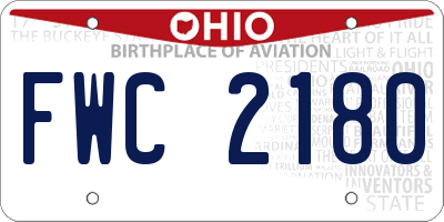 OH license plate FWC2180