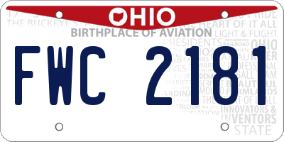 OH license plate FWC2181