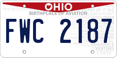 OH license plate FWC2187