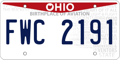 OH license plate FWC2191