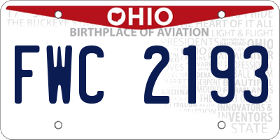 OH license plate FWC2193