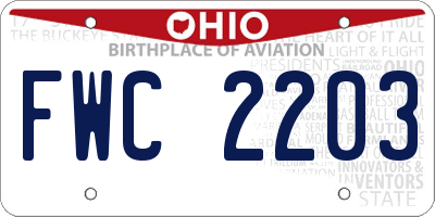 OH license plate FWC2203
