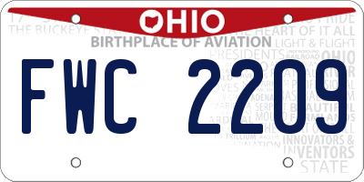 OH license plate FWC2209
