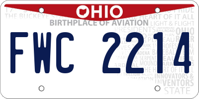 OH license plate FWC2214