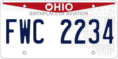 OH license plate FWC2234