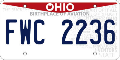 OH license plate FWC2236