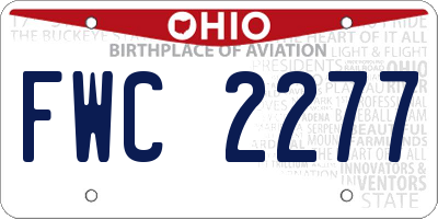 OH license plate FWC2277