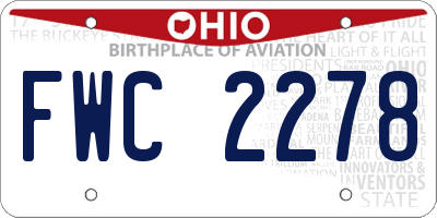 OH license plate FWC2278