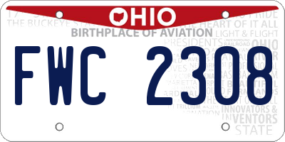 OH license plate FWC2308