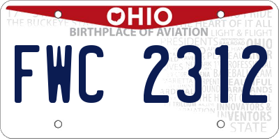 OH license plate FWC2312