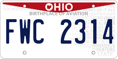 OH license plate FWC2314