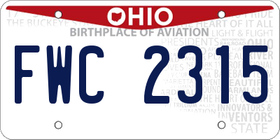 OH license plate FWC2315