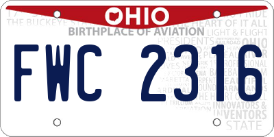 OH license plate FWC2316