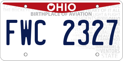 OH license plate FWC2327