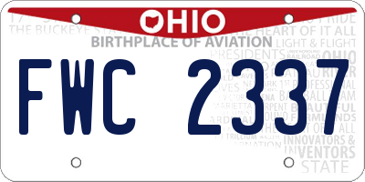 OH license plate FWC2337