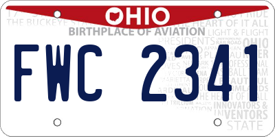 OH license plate FWC2341