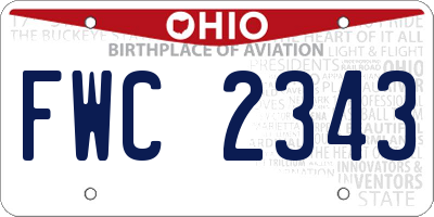 OH license plate FWC2343