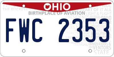 OH license plate FWC2353