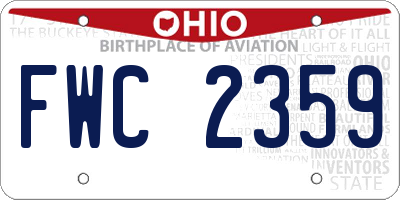 OH license plate FWC2359