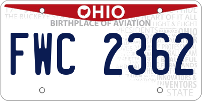 OH license plate FWC2362