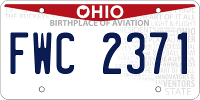 OH license plate FWC2371