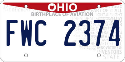 OH license plate FWC2374